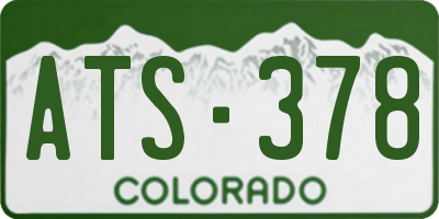CO license plate ATS378