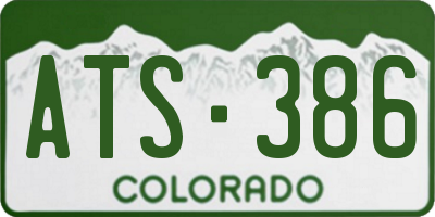 CO license plate ATS386