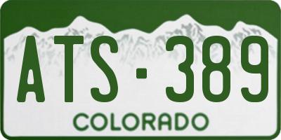 CO license plate ATS389