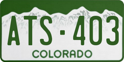 CO license plate ATS403
