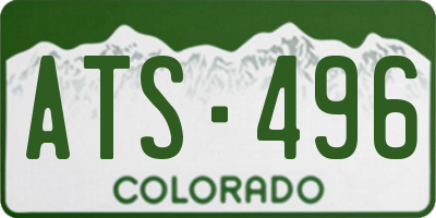 CO license plate ATS496