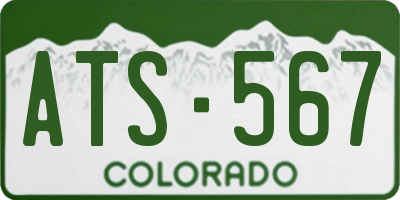 CO license plate ATS567