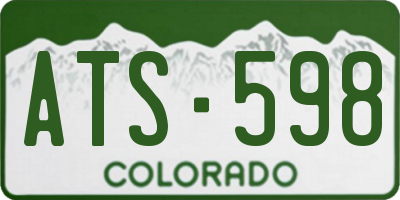 CO license plate ATS598