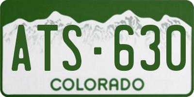 CO license plate ATS630