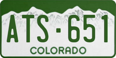 CO license plate ATS651