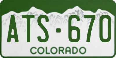 CO license plate ATS670
