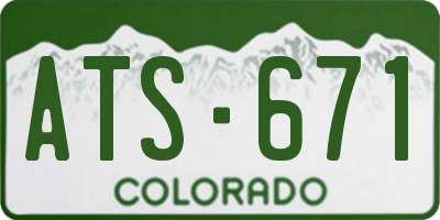 CO license plate ATS671