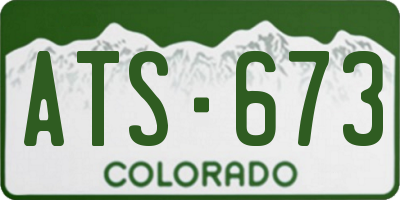 CO license plate ATS673