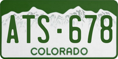 CO license plate ATS678