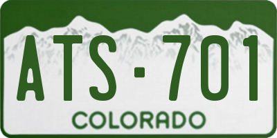 CO license plate ATS701