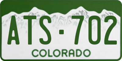 CO license plate ATS702