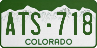 CO license plate ATS718