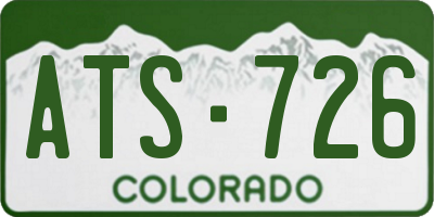 CO license plate ATS726
