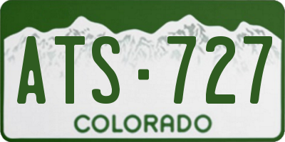 CO license plate ATS727