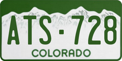 CO license plate ATS728