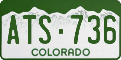 CO license plate ATS736