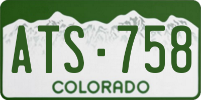 CO license plate ATS758