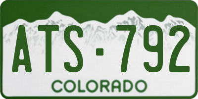 CO license plate ATS792