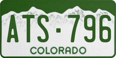 CO license plate ATS796