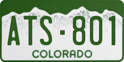 CO license plate ATS801
