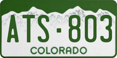 CO license plate ATS803