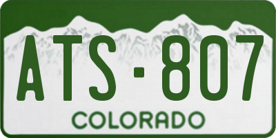 CO license plate ATS807