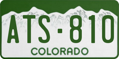 CO license plate ATS810