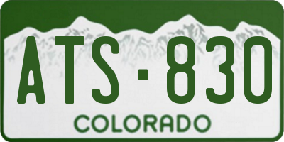 CO license plate ATS830