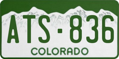 CO license plate ATS836