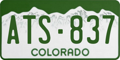 CO license plate ATS837