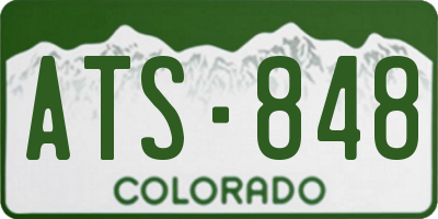 CO license plate ATS848