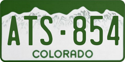 CO license plate ATS854
