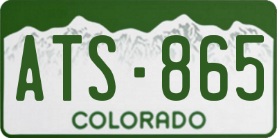 CO license plate ATS865