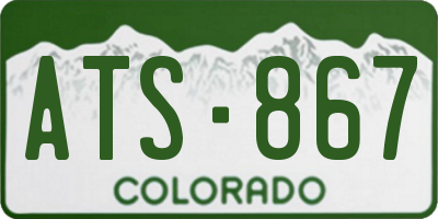 CO license plate ATS867
