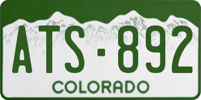 CO license plate ATS892
