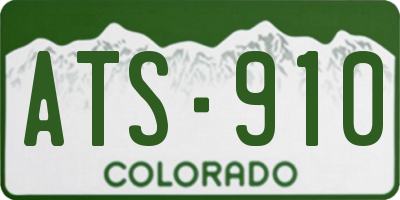 CO license plate ATS910