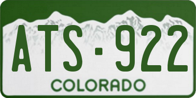 CO license plate ATS922