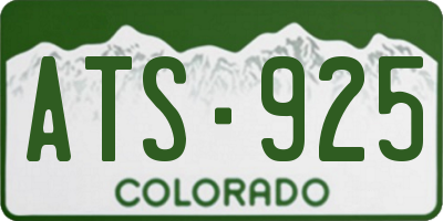 CO license plate ATS925