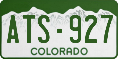 CO license plate ATS927