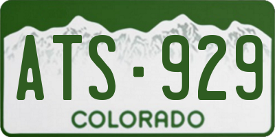 CO license plate ATS929