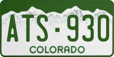 CO license plate ATS930