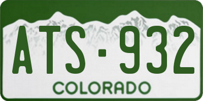CO license plate ATS932