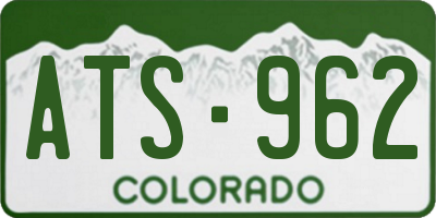 CO license plate ATS962
