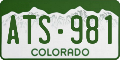 CO license plate ATS981