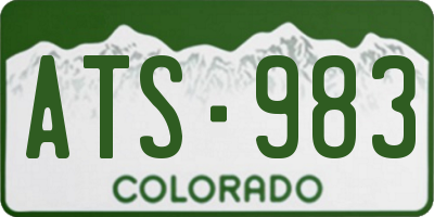 CO license plate ATS983