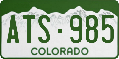 CO license plate ATS985