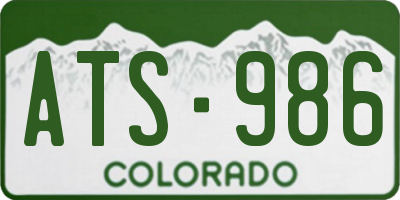 CO license plate ATS986