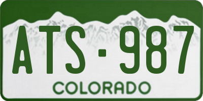 CO license plate ATS987