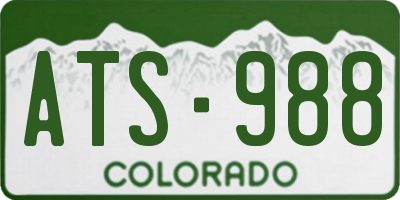 CO license plate ATS988