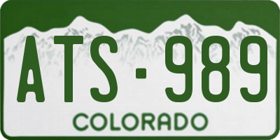 CO license plate ATS989